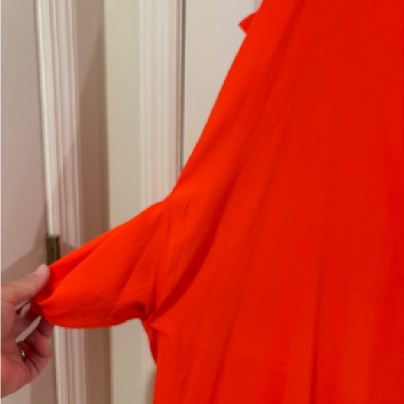 NWOT Orange ruffle sleeve dress - Picture 2 of 5